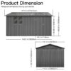 10'x12' Garden Sheds Outdoor Storage Sheds With Window - Gray - Image 5