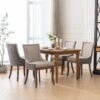 Ultra Side Dining Chair, Thickened Fabric Chairs With Neutrally Toned Solid Wood Legs, Bronze Nail Head, (Set of 2) - Beige / Patterned - Image 18
