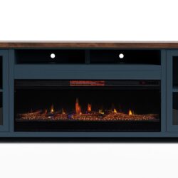 Nantucket - Fireplace TV Stand Console For TVs Up To 100" - Blue Denim, Whiskey