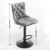 Swivel Velvet Barstools Adjusatble Seat Height , Modern Upholstered Bar Stools With Backs Comfortable Tufted For Home Pub And Kitchen Island (Set of 2) - Gray - Image 2
