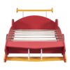 Twin Size Race Car-Shaped Platform Bed With Wheels - Red - Image 5
