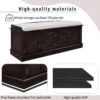 Storage Bench With 4 Doors And Adjustable Shelves, Shoe Bench With Removable Cushion For Living Room, Entryway - Espresso - Image 5