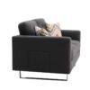 Victoria - Linen Fabric Loveseat With Metal Legs, Side Pockets, And Pillows - Dark Gray - Image 3