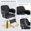 Elegant Barber Chair, Salon Chair For Hair Stylis, With Heavy Duty Hydraulic Pump Adjustable Barber Chair For Beauty Salon Spa Equipment - Golden / Black - Image 6