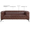 84.06" Width Traditional Square Arm Removable Cushion 3 Seater Sofa - Dark Brown - Image 12