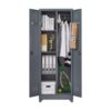 Metal Storage Cabinets, Cleaning Tool Cabinet With Locking Door, Tall Broom Tool Organizer And Storage, Large Storage Cabinet For Kitchen - Gray - Image 7