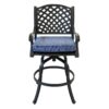 Round 4 Person 42" Long Aluminum Bar Height Dining Set With Cushions - Navy Blue - Image 6