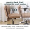 Armless Office Desk Chair No Wheels - Brown - Image 4