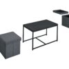 Murph - Wood Grain 3 Piece Coffee Table (Set of 3) - Black - Image 2