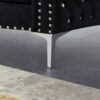 Wide Sofa With Jeweled Buttons Square Arm, 2 Pillows - Black - Image 13