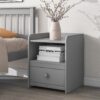 Twin Bed With Headboard And Footboard For Kids, Teens, Adults, With A Nightstand - Gray - Image 5