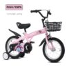 Fkznpj - 18" Sporty Kids Bike With Training Wheels And Stand Adjustable Saddle Suitable For Boys And Girls Aged 5 - 10 Years Tall Height 39 - 49" Available In A Variety Of Colors - Pink - Image 3
