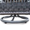 3 Piece Conversation Set, Outdoor Wicker Rocker Swivel Patio Bistro Set, Rocking Chair With Glass Top Side Table - Khaki / Brown - Image 2