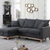 Colton - Woven Reversible Sleeper Sectional Sofa With Storage Chaise - Dark Gray - Image 9