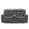 2 Seater Home Theater Recliner Manual Recliner Chair With A Storage Box And Two Cup Holders For Living Room - Gray - Image 7