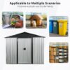 8Ft X 4Ft Outdoor Metal Storage Shed With Sliding Door And Foundation For Backyard, Patio, Lawn - White / Black - Image 9