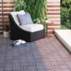 30 Piece Interlocking Deck Tiles Checker Pattern, Square Acacia Hardwood Outdoor Flooring For Patio, Bancony, Pool Side - Light Gray - Image 12