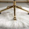 Office Chair, Artificial Rabbit Hair Home Office Chair With Golden Metal Base, Adjustable Desk Chair Swivel Office Chair, Vanity Chair - Pink - Image 13