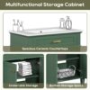 Bathroom Vanity With Ceramic Basin, Soft Close Door And Adjustable Shelves - Green - Image 8