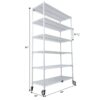 20" 6 Tier 6000Lbs Capacity Nsf Metal Shelf Wire Shelving Unit, Heavy Duty Adjustable Storage Rack With Wheels & Shelf Liners For Commercial Grade Utility Steel Storage Rack - White - Image 21