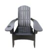 Outdoor Or Indoor Wood Adirondack Chair With An Hole To Hold Umbrella, On The Arm - Black - Image 2