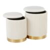 Marla - Contemporary Nesting Pleated Ottoman Set - Gold / Cream - Image 4