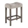 Lucian - 5 Piece Counter Height Pub Table With Tufted Linen Stools (Set of 5) - Creamy White - Image 3
