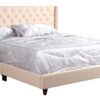King Upholstered Transitional Bed - Beige - Image 2