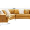 Velvet Curved Sofa - Gold - Image 2
