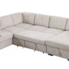 Nyhan - Upholstered Corner Sectional With Pull Out Loveseat And Storaged Chaise - Beige - Image 5