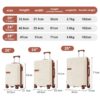 Hardshell Luggage Sets 3 Pieces Contrast Color Suitcase With Spinner Wheels And Tsa Lock 20" 24" 28" Available - Brown / White - Image 15
