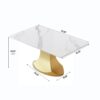 63" Modern Artificial Stone Panel Golden Stainless Steel Curved Legs, Can Accommodate 6-8 People - White / Gold - Image 9