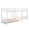 Twin L Shaped Bunk Bed With Drawers - White - Image 9