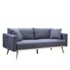 Easton - Linen Fabric Sofa, Loveseat Living Room With USB Charging Ports Pockets And Pillows (Set of 2) - Dark Gray - Image 2