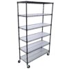 6 Tier 6000Lbs Capacity Nsf Metal Shelf Wire Shelving Unit, Heavy Duty Adjustable Storage Rack With Wheels & Shelf Liners For Commercial Grade Utility Steel Storage Rack - Black - Image 12