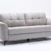 Callie - Woven Living Room Fabric Sofa, Loveseat (Set of 2) - Light Gray - Image 2