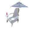 Outdoor Or Indoor Wood Adirondack Chair With An Hole To Hold Umbrella, On The Arm - White - Image 5