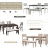 6 Piece Dining Set Classic And Traditional Style, Includes Dining Table, 4 Upholstered Chairs & Bench - Natural Wash - Image 7
