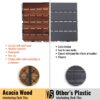30 Piece Interlocking Deck Tiles Striped Pattern, Square Acacia Hardwood Outdoor Flooring For Patio, Bancony, Pool Side - Brown - Image 8
