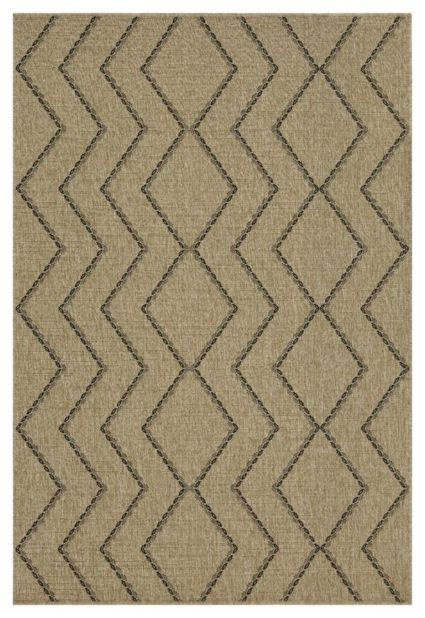 Earth - 5'3" X 7'3" Indoor, Outdoor Area Rug - Black, Natural