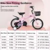 Fkznpj - 18" Sporty Kids Bike With Training Wheels And Stand Adjustable Saddle Suitable For Boys And Girls Aged 5 - 10 Years Tall Height 39 - 49" Available In A Variety Of Colors - Pink - Image 5