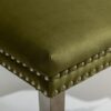 Nikki - Modern, High-End Tufted Solid Wood Contemporary Velvet Upholstered Dining Chair With Chrome Stainless Steel Plating Legs, Nailhead Trim (Set of 2) - Olive Green / Chrome - Image 13