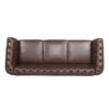 Rolled Arm Chesterfield Three Seater Sofa - Dark Brown - Image 7