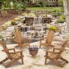 Wooden Outdoor Folding Adirondack Chair (Set of 2) Wood Lounge Patio Chair For Garden, Garden, Lawn, Backyard, Deck, Pool Side, Fire Pit - Light Brown - Image 7