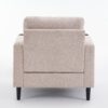 Beige Upholstered Armchair And Storage Ottoman Set, Comfortable Single Sofa With Cup Holders And Tufted Detailing, Ideal For Living Room Or Bedroom - Beige - Image 17