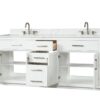 Bathroom Vanity With Double Sink, Freestanding Modern Bathroom Vanity With Soft - Close Cabinet And 3 Drawers, Solid Wood Bathroom Storage Cabinet With Quartz Countertop - White - Image 3