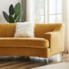 Velvet Curved Sofa - Gold - Image 8