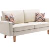 Bahamas - Linen Sofa And Chair With 2 Throw Pillows (Set of 2) - Beige - Image 2