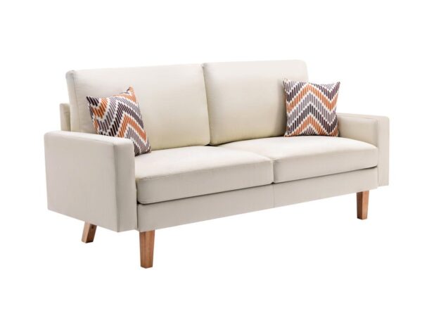 Bahamas - Sofa With 2 Throw Pillows - Beige