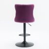 Swivel Velvet Barstools Adjusatble Seat Height , Modern Upholstered Bar Stools With Backs Comfortable Tufted For Home Pub And Kitchen Island (Set of 2) - Purple - Image 9